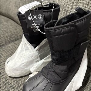 Childrens Black Winter Snow Boots